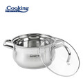 Semioala cu capac Amira, Cooking by Heinner, 24x13.5 cm, 6.1 L, inox/sticla, argintiu
