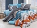 Lenjerie de pat pentru o persoana, 3 piese, amestec bumbac, Nazenin Home, Kerry Turquoise, multicolora