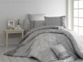Lenjerie de pat dubla, 4 piese, amestec bumbac, Nazenin Home, Dolce, gri