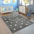 Covor, Küçük Yıldız, 100x200 cm, Polipropilena, Gri/Alb