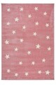 Covor, Küçük Yıldız, 100x300 cm, Polipropilena, Roz/Alb