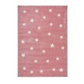 Covor, Küçük Yıldız, 160x230 cm, Polipropilena, Roz/Alb