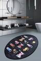 Covor, Black Cats Oval DJT, 60x90 cm, Multicolor