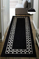 Covor, Bague Black Black 80X200 , 50% catifea/50% poliester, Alb/Negru