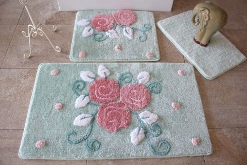 Set 3 covorase de baie, Chilai, Jardin - Mint