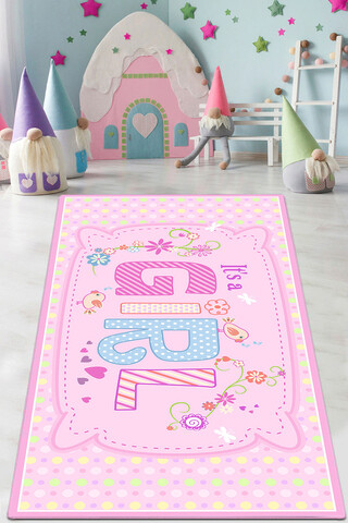 Covor, It's A Girl , 120x150 cm, Catifea, Multicolor