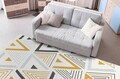 Covor, Ar 18 Yellow Grey , 80x150 cm, Bumbac reciclat, Galben / Gri