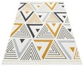 Covor, Ar 18 Yellow Grey , 80x150 cm, Bumbac reciclat, Galben / Gri
