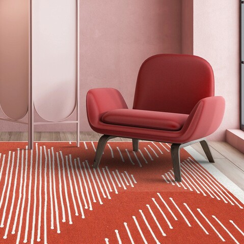 Covor, Ar 15 Terra , 120x180 cm, Bumbac reciclat, Rosu