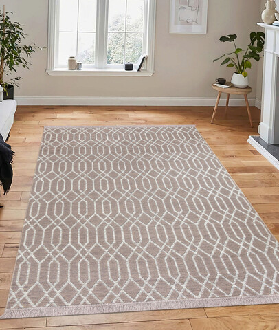 Covor, 23037A , 60x100 cm, 100% Iuta/tesatura chenille, Crem