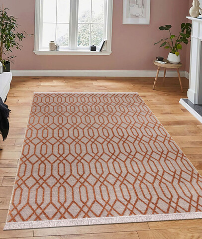 Covor, 23037A , 60x100 cm, 100% Iuta/tesatura chenille, Portocaliu