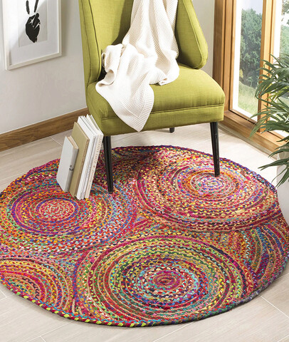 Covor, 00001A , 120x120 cm, Iuta, Multicolor