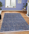 Covor, 23043A , 120x180 cm, 100% Iuta/tesatura chenille, Albastru navy