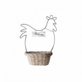 Suport ghiveci Chicken, Bedora, 38.5 x 51 cm, lemn de slacie/metal, natur