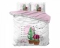 Lenjerie de pat dubla Love Your Cactus White - Sleeptime, Royal Textile, 3 piese, 200 x 220 cm, amestec bumbac, multicolora