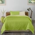 Lenjerie de pat dubla King Size Vanilla & Lime, 4 piese, 220 x 250 cm, 100% bumbac, verde lime/bej