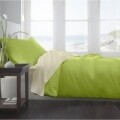 Lenjerie de pat dubla King Size Vanilla & Lime, 4 piese, 220 x 250 cm, 100% bumbac, verde lime/bej