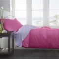 Lenjerie de pat dubla King Size Lila & Rosebloom, 4 piese, 220 x 250 cm, 100% bumbac, roz/mov
