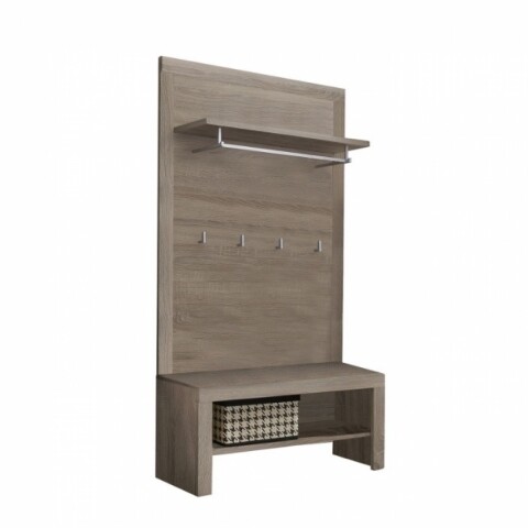 Set mobilier hol Lara I, Bedora, cuier perete si bancheta cu spatiu de depozitare