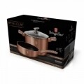Set de gatit 3 piese, din aluminiu forjat si marmura, Berlinger Haus, Rose Gold