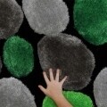 Covor Pebble Koberec Zelena, 80 x 150 cm, 100% poliester, gri/verde/negru