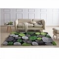 Covor Pebble Koberec Zelena, 80 x 150 cm, 100% poliester, gri/verde/negru