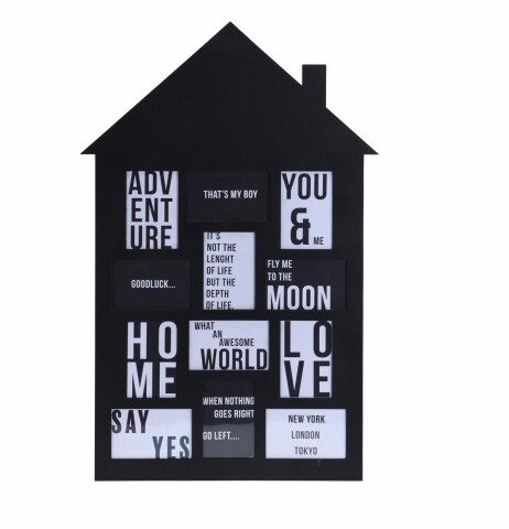 Rama foto Black House, 12 fotografii, 52 x 82.5 cm, polipropilena, negru