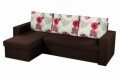 Coltar extensibil reversibil Oslo Dark Chocolate Roses Flower, cu lada de depozitare, 247x148x78 cm