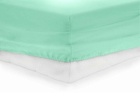 Cearceaf de pat cu elastic Turquoise Heinner, 90x200 cm, 100% bumbac, turcoaz
