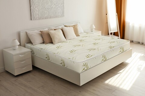 Saltea Eucalyptus Therapy Green Future, 180x200x17 cm, Memory, Husa cu uleiuri esentiale de Eucalypt, Super Ortopedica