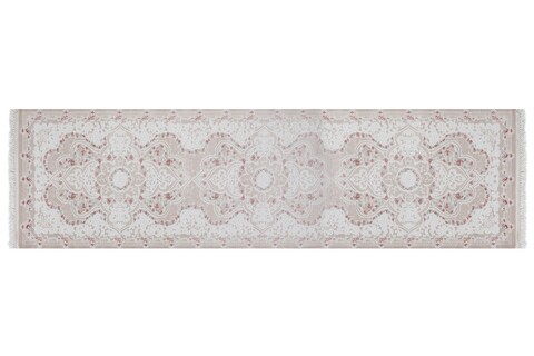 Covor, 4853A, 80x300 cm, Polipropilena, Alb / nurcă / roz