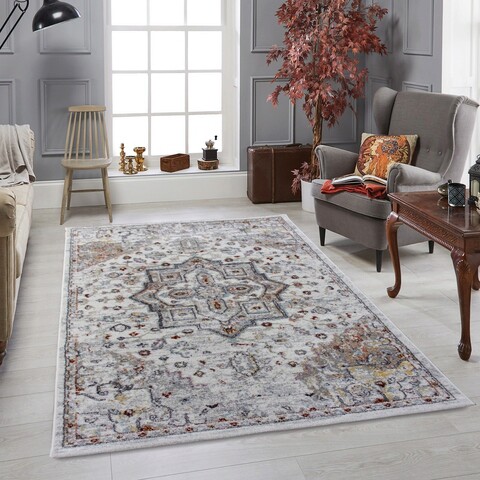 Covor, HG117, 120x180 cm, Poliester, Crem / Gri