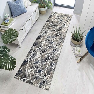 80x300 cm, Gri;Albastru