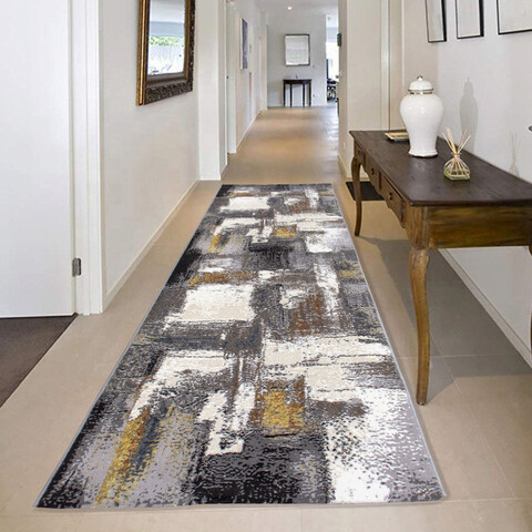 Covor, HE633, 80x150 cm, Poliester, Crem / Aur