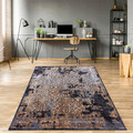 Covor, E1837, 120x170 cm, Poliester, Antracit / Aur