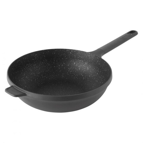 Tigaie stir fry BergHOFF, Gem Line, Ø28 cm, 3.9 L, aluminiu, negru