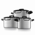 Set vase pentru gatit 6 piese BergHOFF, Gem Downdraft, 4.2 L, 5.7 L, 8.8 L, inox