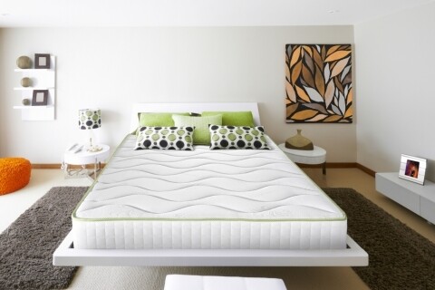 Saltea Aloe Vera Cocos Memory, husa cu fibre de bambus, Super Ortopedica, aerisire 3D Free Air, 90x190x17 cm