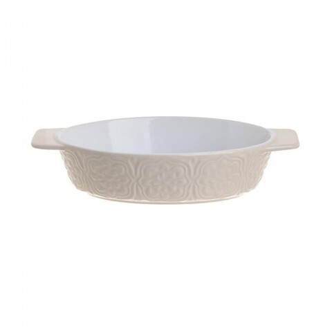 Vas de copt din ceramica InArt, 39.5 x 25 x 7 cm, cream