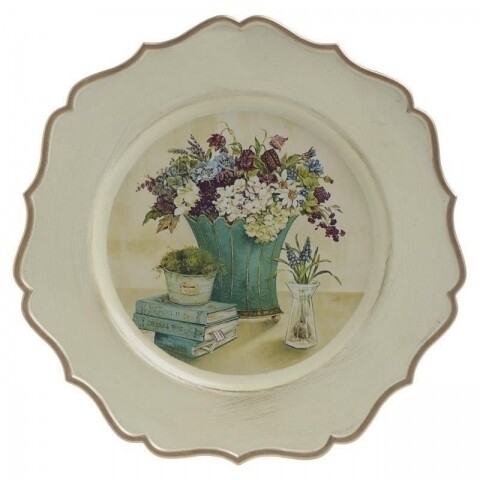 Platou decorativ InArt, 33x2 cm, Cream