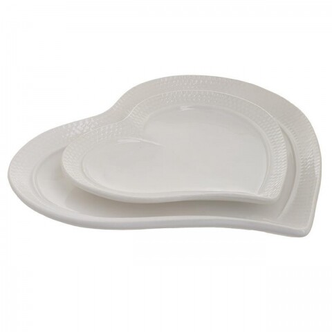 Set serviciu pentru desert InArt, 7 piese, ceramica, Heart