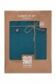 Lenjerie de pat dubla King Size, Heinner Blue, 100% bumbac organic, 4 piese, albastru