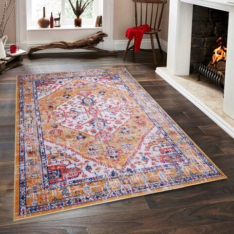 Covor, Vintage 7656 , 80x150 cm, Polipropilena, Galben