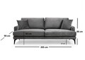 Canapea 3 locuri, Atelier del Sofa, 560ARE1309, Gri