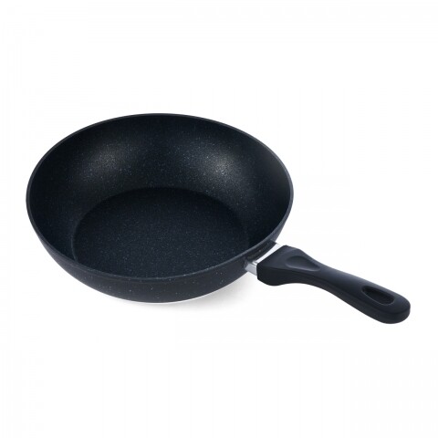 Tigaie wok Black Sand, Heinner, 30 x 8 cm, aluminiu turnat, negru