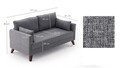 Canapea 2 locuri, Atelier del Sofa, 825BLC1498, Gri