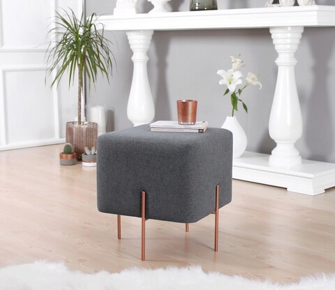 Taburet, Atelier del Sofa, 209FLF1189, Gri inchis