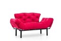 Canapea extensibilă cu 2 locuri, Futon, 859FTN1244, Metal, Fucsia