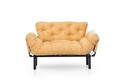 Canapea extensibila 2 locuri, Futon, 859FTN1245, Metal, Galben mustar