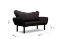 Canapea extensibila 2 locuri, Atelier del Sofa, 859FTN1226, Negru